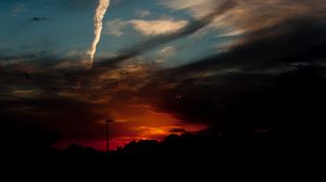 Preview wallpaper sunset, night, sky, horizon, clouds, dark