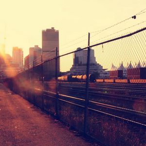 Preview wallpaper sunset, railroad, city