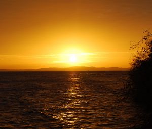 Preview wallpaper sunset, ripples, water, horizon