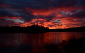 Preview wallpaper sunset, river, horizon