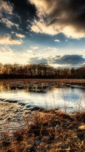 Preview wallpaper sunset, river, landscape