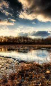 Preview wallpaper sunset, river, landscape