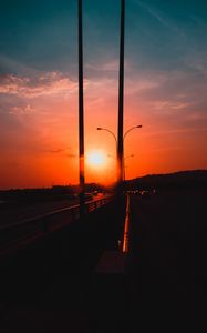 Preview wallpaper sunset, road, twilight, evening, sky
