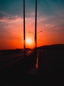 Preview wallpaper sunset, road, twilight, evening, sky
