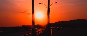 Preview wallpaper sunset, road, twilight, evening, sky