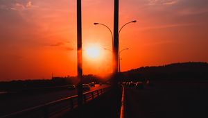 Preview wallpaper sunset, road, twilight, evening, sky