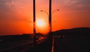 Preview wallpaper sunset, road, twilight, evening, sky