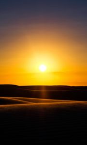 Preview wallpaper sunset, sand, dunes, horizon, australia