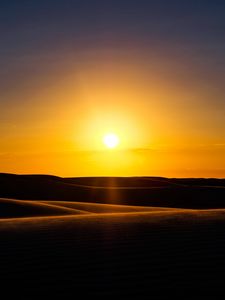 Preview wallpaper sunset, sand, dunes, horizon, australia