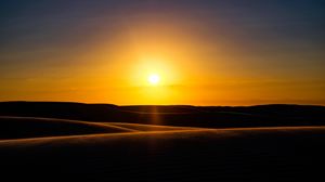 Preview wallpaper sunset, sand, dunes, horizon, australia