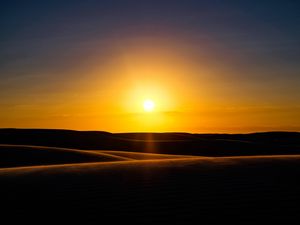 Preview wallpaper sunset, sand, dunes, horizon, australia