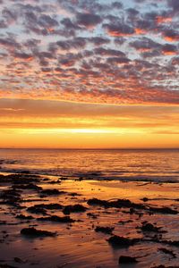 Preview wallpaper sunset, sea, beach, dusk