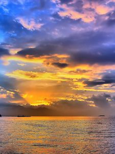 Preview wallpaper sunset, sea, beach, landscape