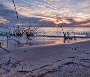 Preview wallpaper sunset, sea, beach, landscape