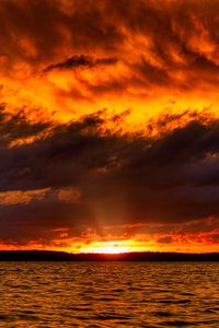 Preview wallpaper sunset, sea, horizon, water, clouds