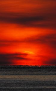 Preview wallpaper sunset, sea, horizon, dark, dusk