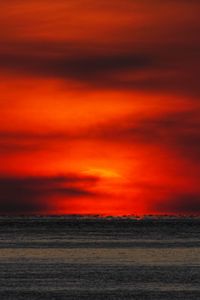 Preview wallpaper sunset, sea, horizon, dark, dusk