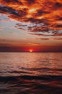 Preview wallpaper sunset, sea, horizon, dusk, landscape