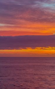 Preview wallpaper sunset, sea, horizon, clouds, waves