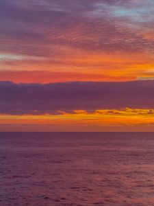 Preview wallpaper sunset, sea, horizon, clouds, waves