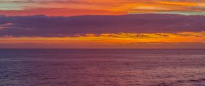 Preview wallpaper sunset, sea, horizon, clouds, waves