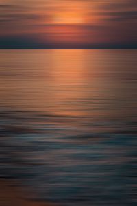 Preview wallpaper sunset, sea, horizon, blur, dusk