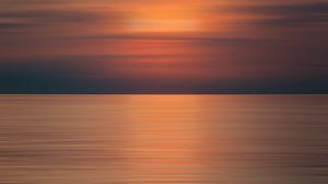 Preview wallpaper sunset, sea, horizon, blur, dusk