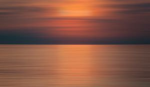 Preview wallpaper sunset, sea, horizon, blur, dusk