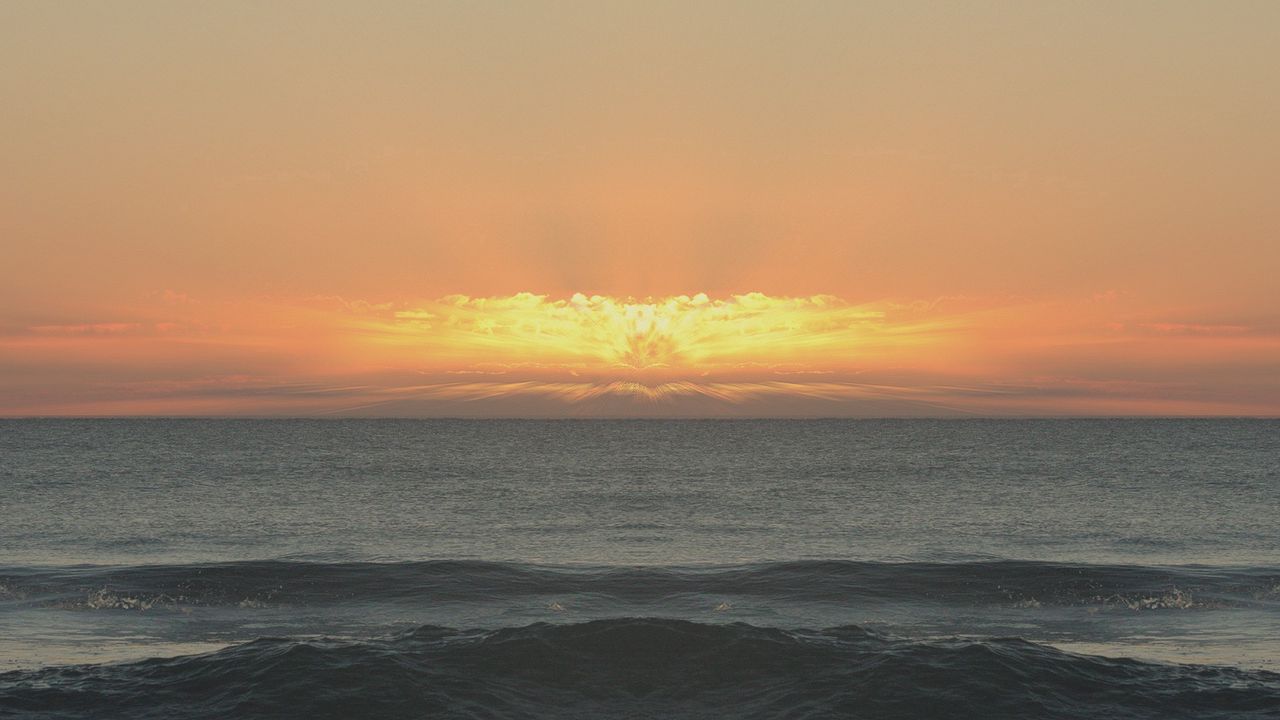 Wallpaper sunset, sea, horizon