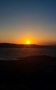 Preview wallpaper sunset, sea, nature, sky, dark