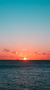 Preview wallpaper sunset, sea, sun, horizon, clouds