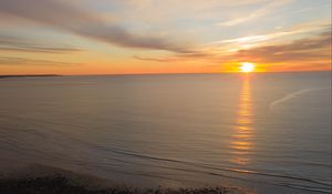 Preview wallpaper sunset, sea, sun, water, nature