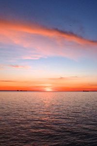 Preview wallpaper sunset, sea, water, horizon, dusk