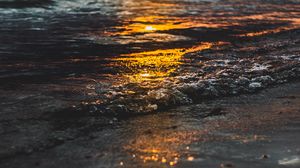 Preview wallpaper sunset, sea, waves, water, reflection