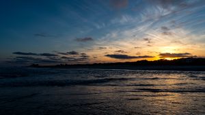 Preview wallpaper sunset, sea, waves