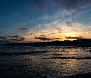 Preview wallpaper sunset, sea, waves