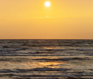 Preview wallpaper sunset, sea, waves, coast