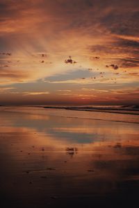 Preview wallpaper sunset, shore, water, reflection, landscape