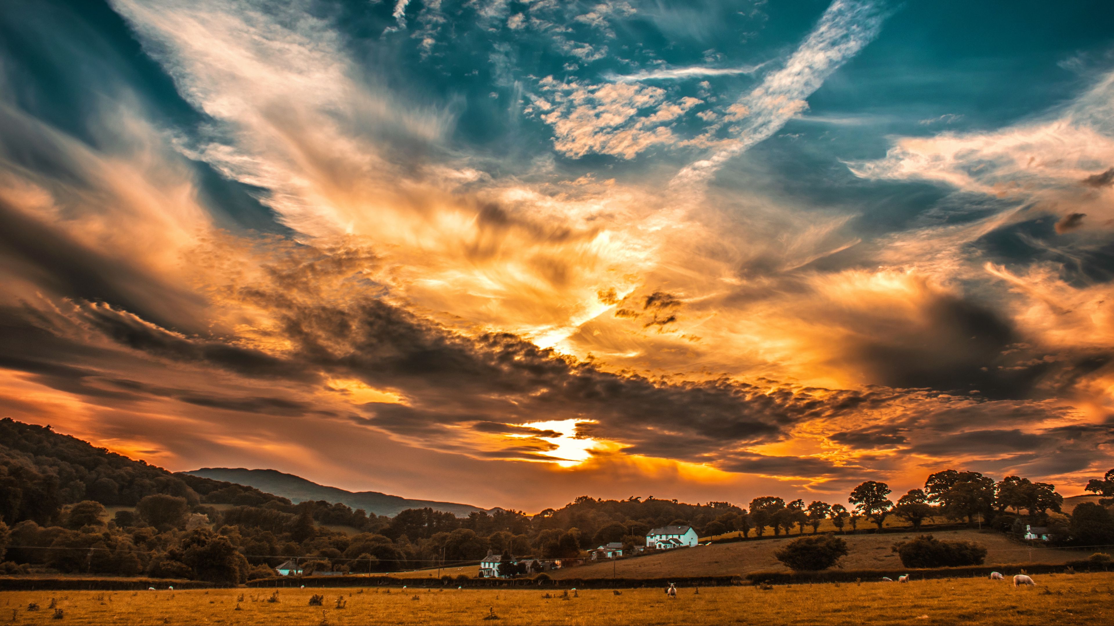 sunset clouds background hd