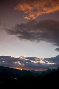 Preview wallpaper sunset, sky, clouds, dark, twilight, evening