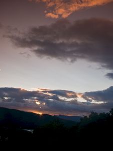 Preview wallpaper sunset, sky, clouds, dark, twilight, evening