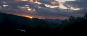Preview wallpaper sunset, sky, clouds, dark, twilight, evening