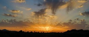 Preview wallpaper sunset, sky, clouds, rays