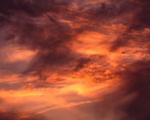 Preview wallpaper sunset, sky, clouds, evening