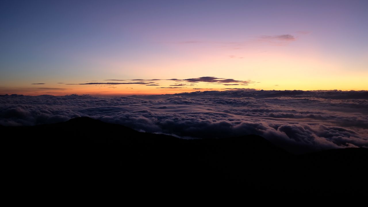 Wallpaper sunset, sky, dusk, horizon