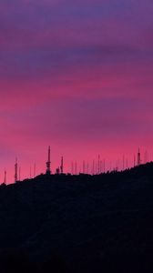 Preview wallpaper sunset, sky, evening, hill