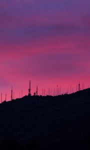 Preview wallpaper sunset, sky, evening, hill