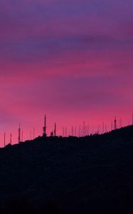 Preview wallpaper sunset, sky, evening, hill