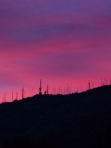 Preview wallpaper sunset, sky, evening, hill