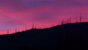 Preview wallpaper sunset, sky, evening, hill